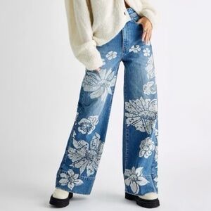 Free People/We The Free TALIA FLORAL FLARE JEAN